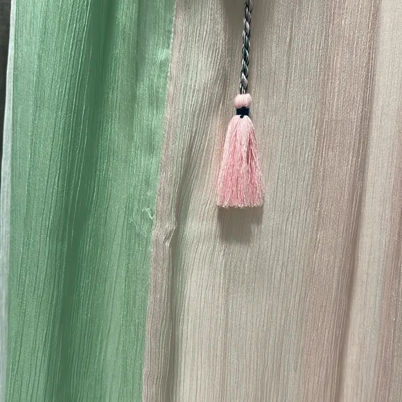 NWT Chelsea &amp; Theodore Pastel Pink Combo Chiffon Maxi Skirt W/ Side Tassel S/M