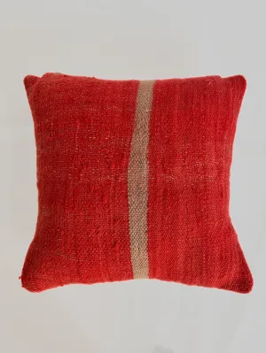 Ouaouzguiti Association's Striped Hanbel Pillow - Red