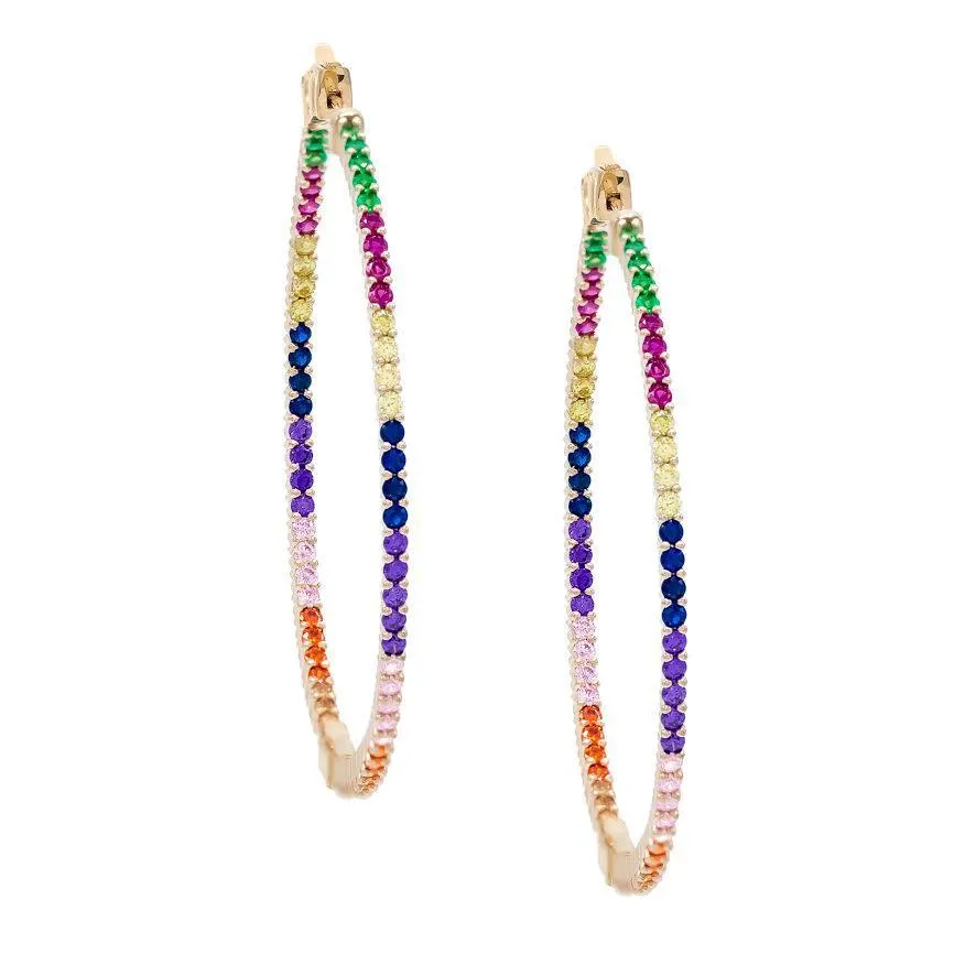 Pavé Thin Hoop Earring