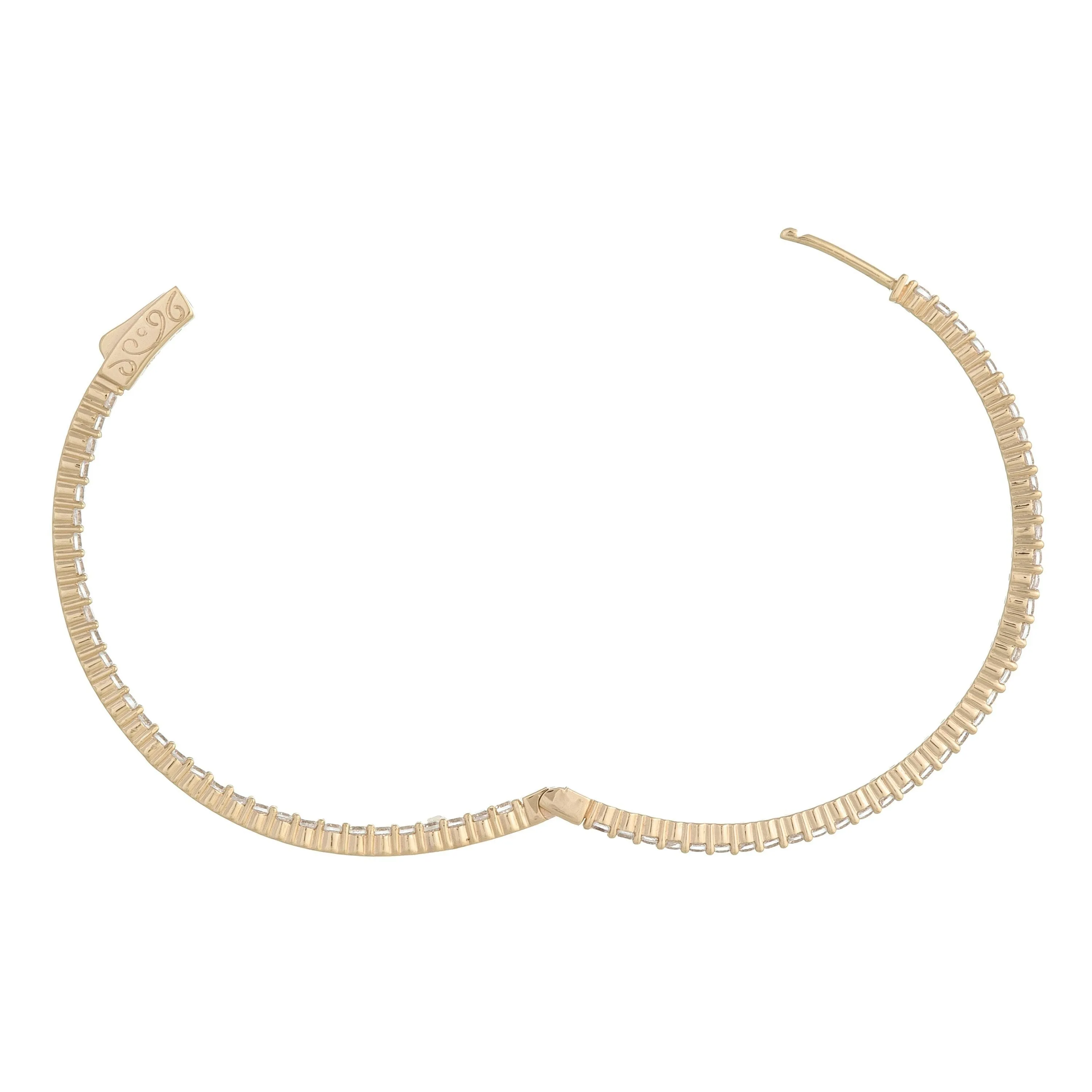 Pavé Thin Hoop Earring