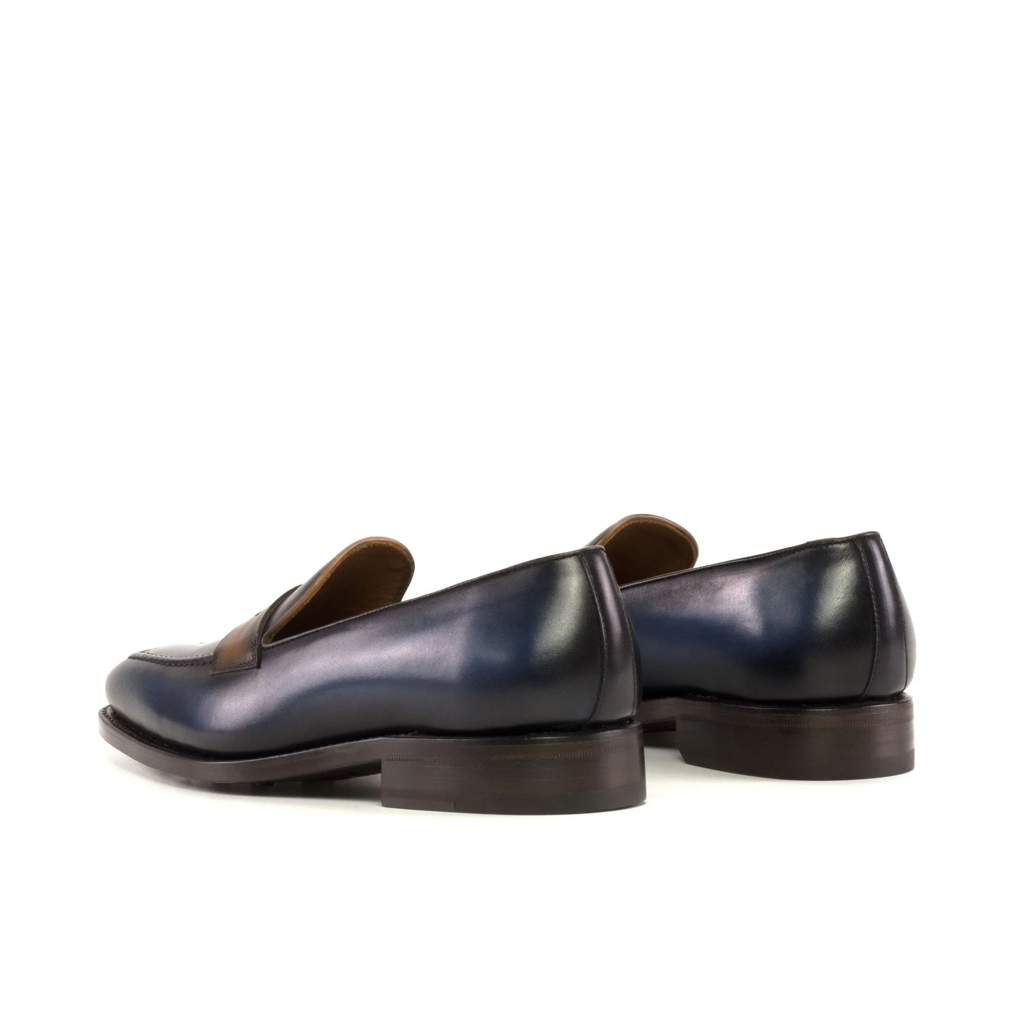 Penny Loafer in Cognac and Navy Calf