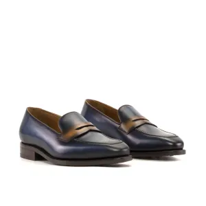 Penny Loafer in Cognac and Navy Calf
