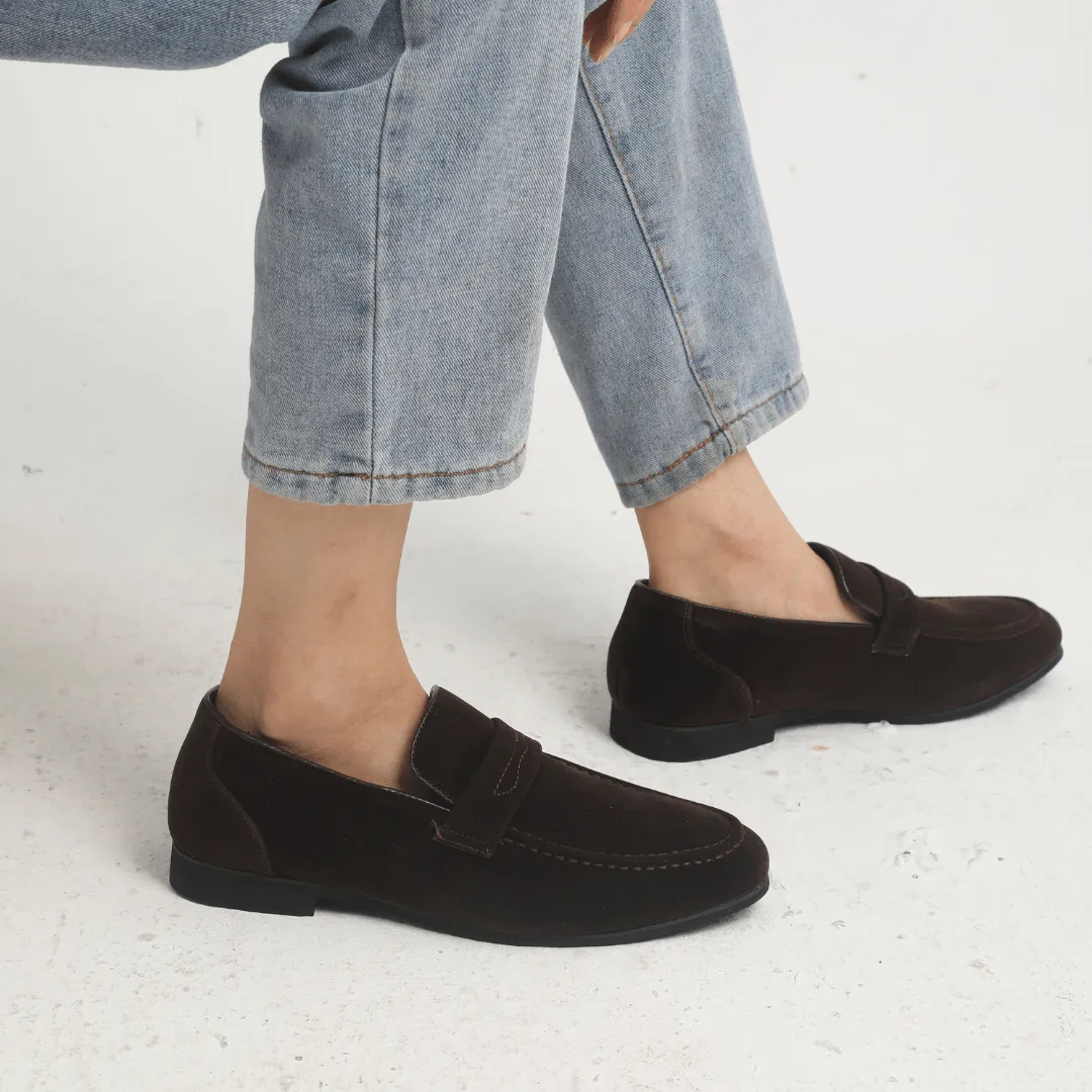 PIERI - Suede leather strap moccasins