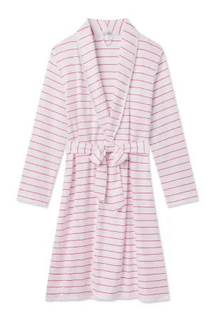 Pima Robe in Geranium Boating Stripe