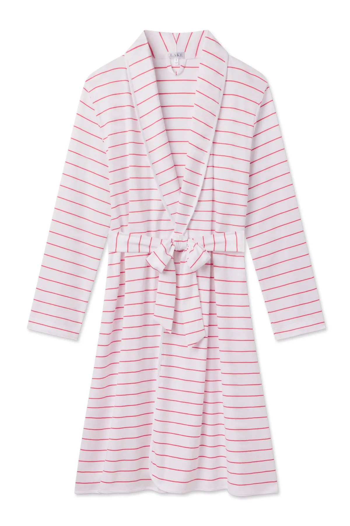 Pima Robe in Geranium Boating Stripe
