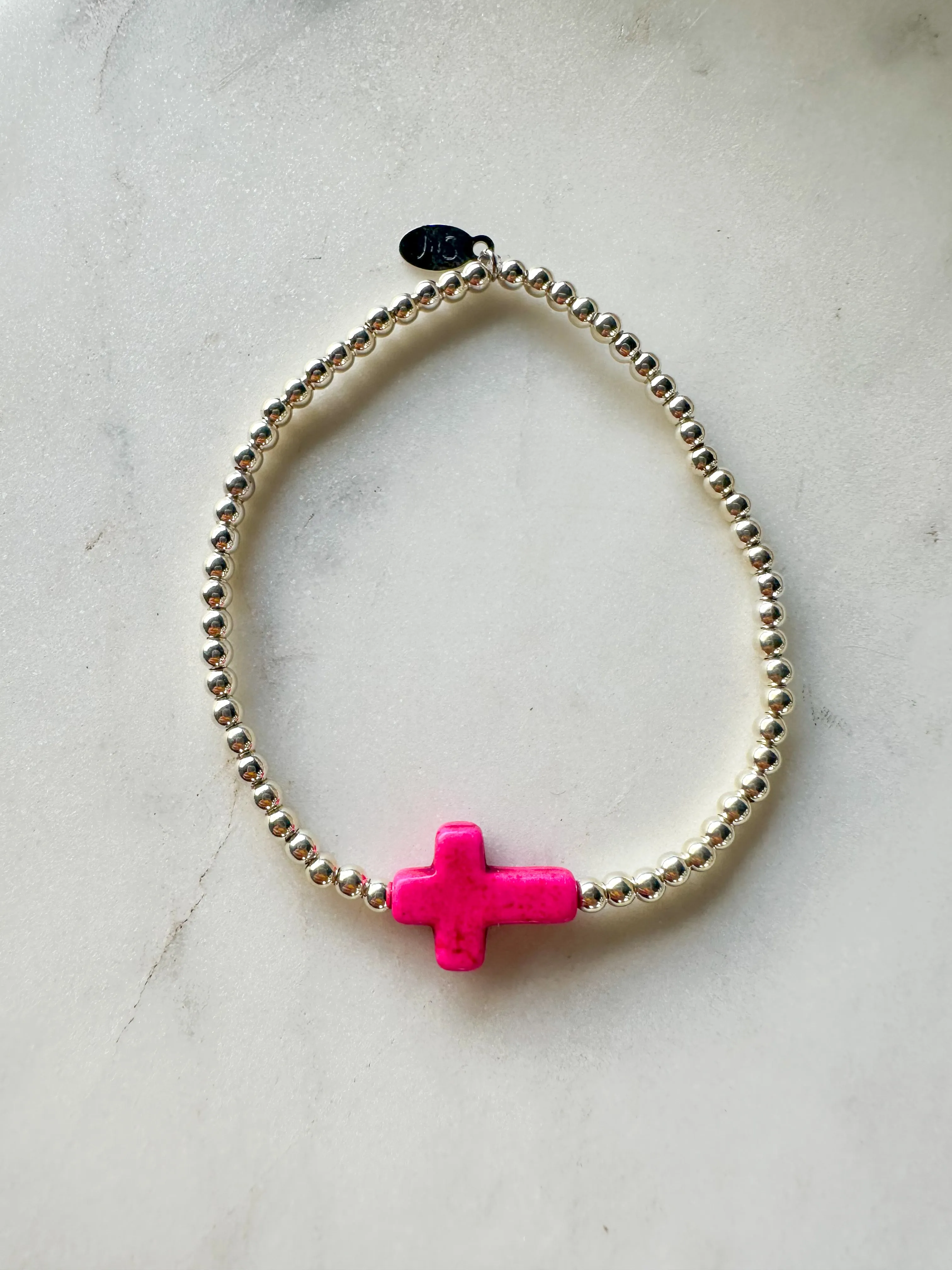 Pink Cross Bracelet
