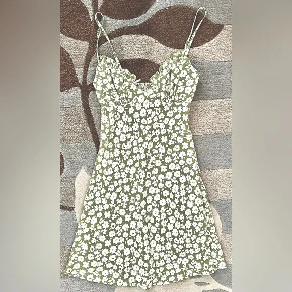 Princess Polly Lower Impact Tasmin Mini Slip Dress in Green Floral