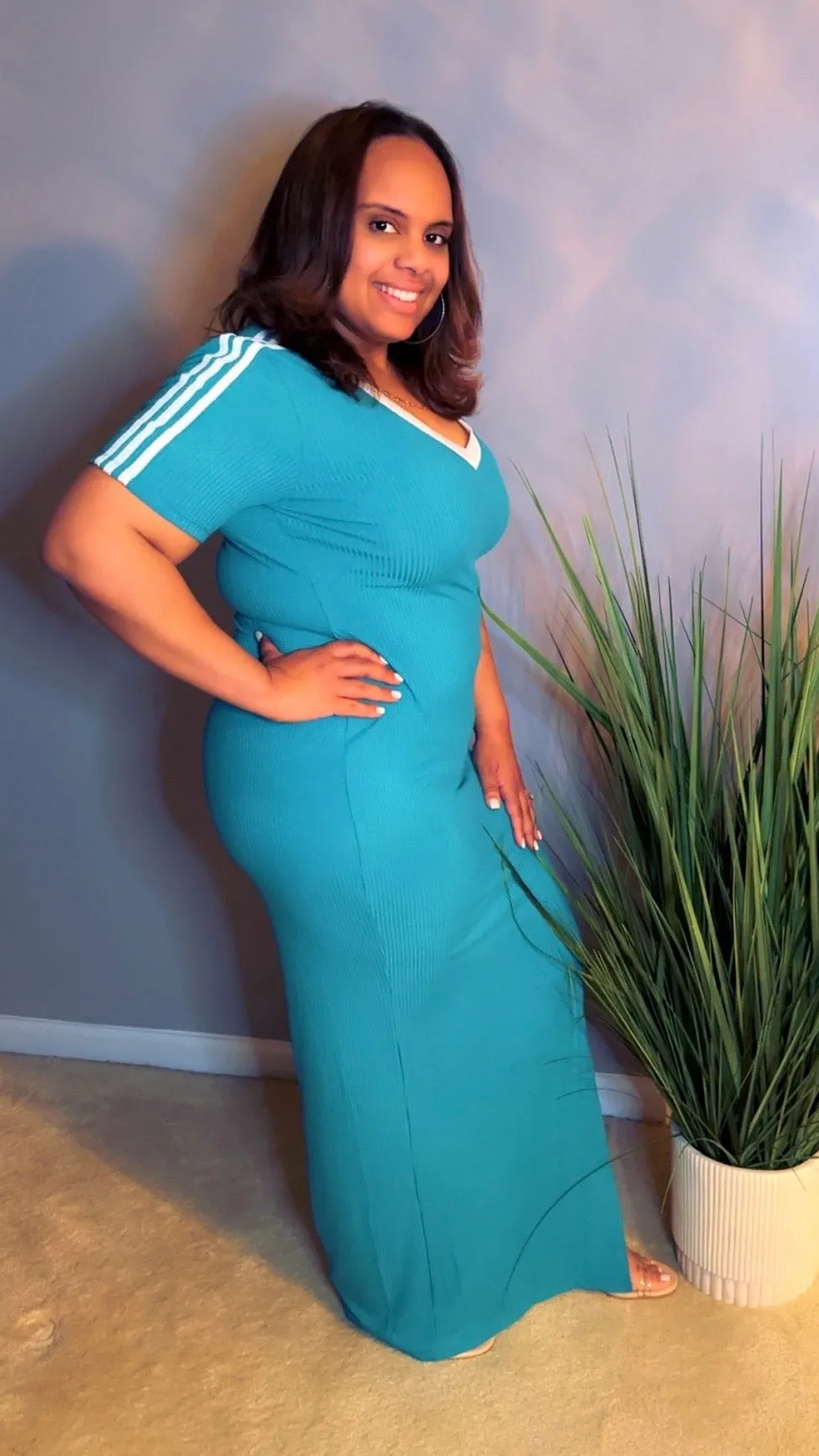 "Breeze in Jade" Maxi Dress - Plus/Curve