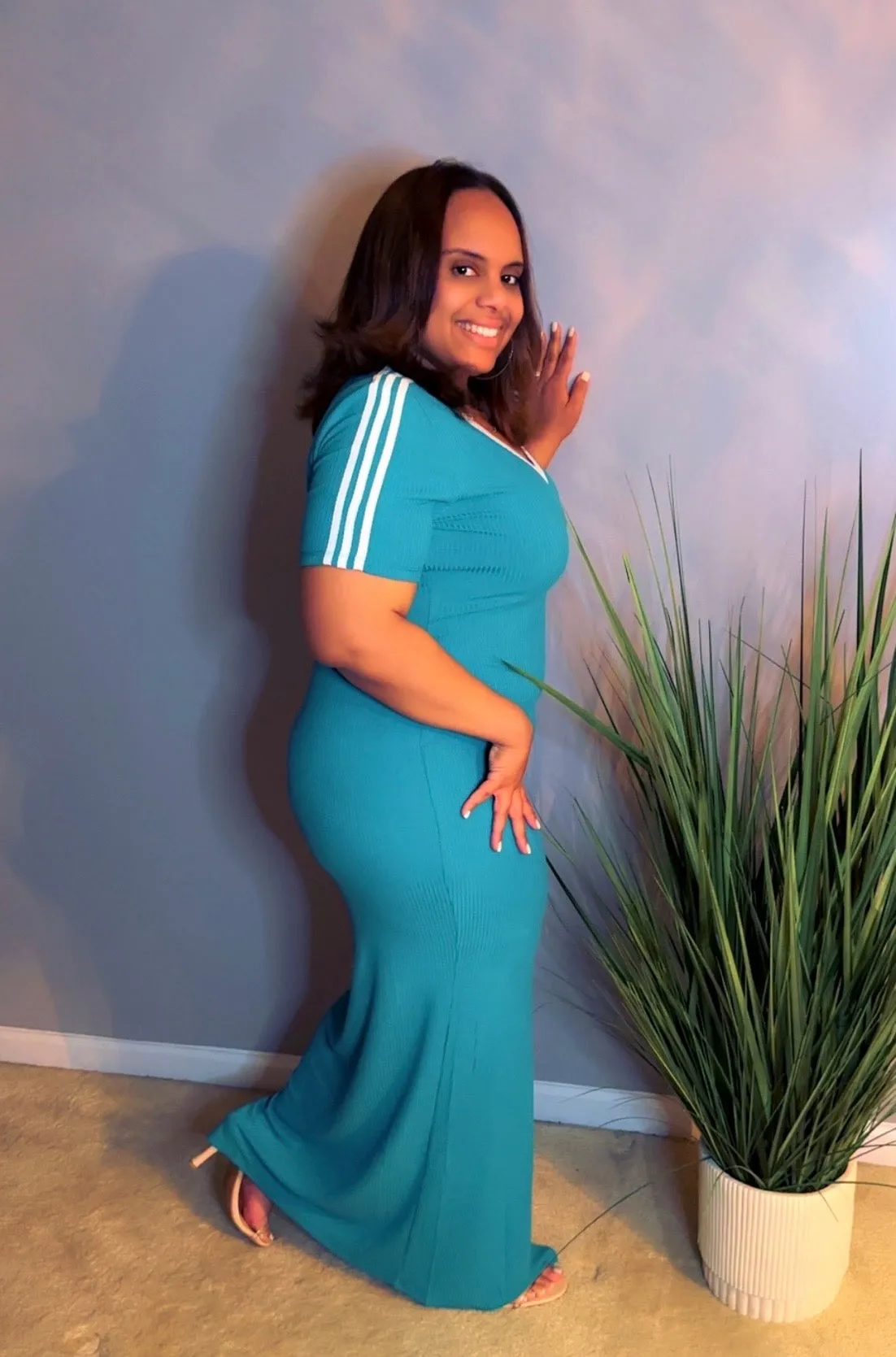 "Breeze in Jade" Maxi Dress - Plus/Curve