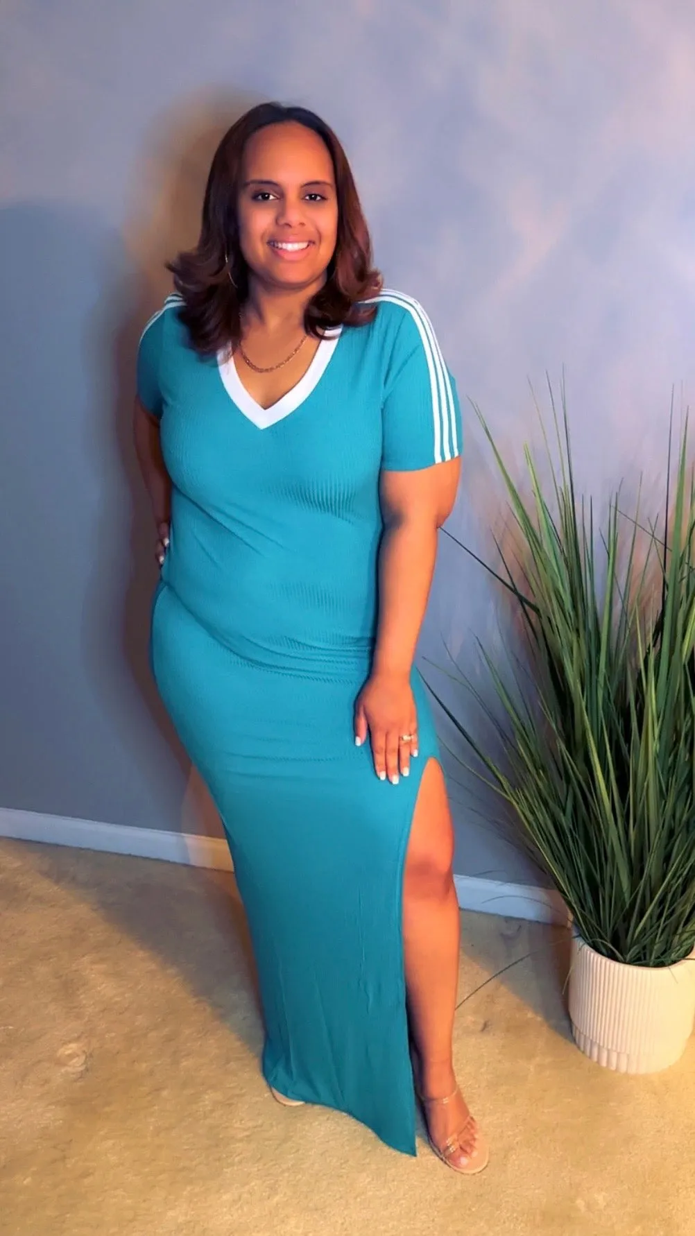 "Breeze in Jade" Maxi Dress - Plus/Curve