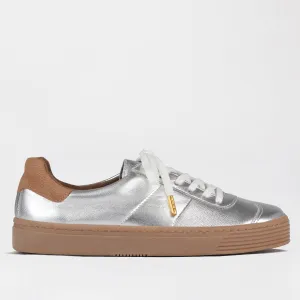 Retro Lace-up Sneaker in Silver Multi -12795