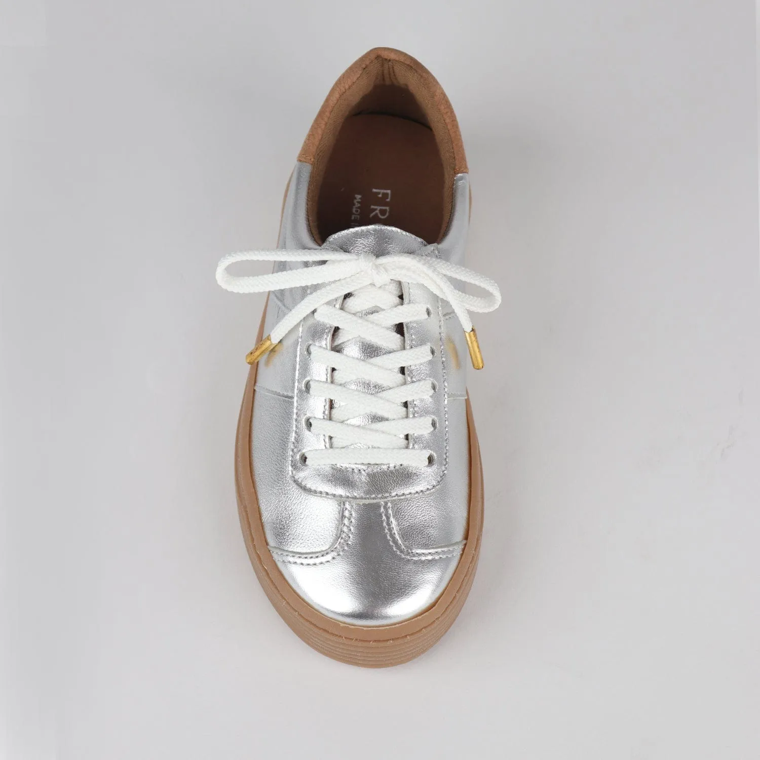 Retro Lace-up Sneaker in Silver Multi -12795