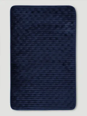 Rib Wave Textured Memory Foam Bath Mat - Navy