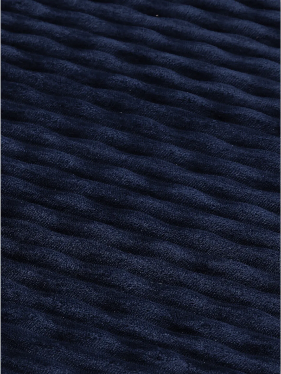 Rib Wave Textured Memory Foam Bath Mat - Navy