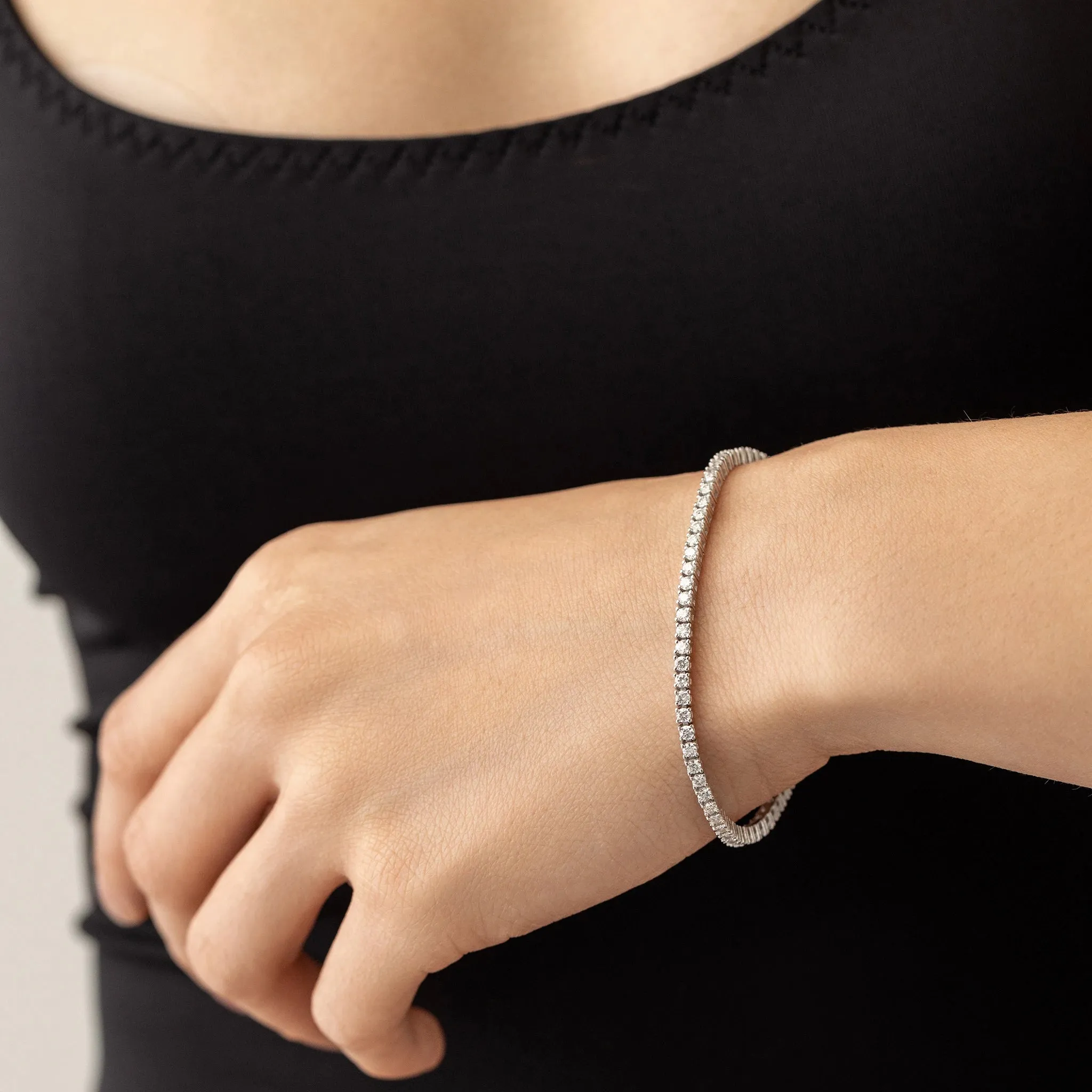 SPARKLING THIN TENNIS BRACELET
