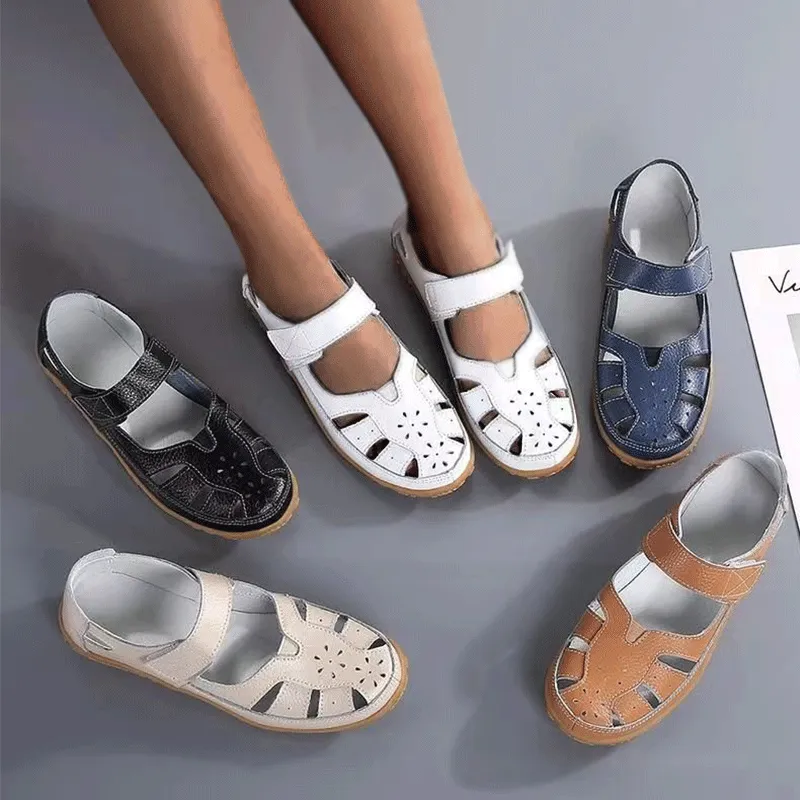 Split Casual Loafers Closed Toe Comfortable Walking Sandals