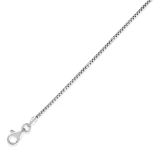 Sterling Silver 1.26mm Thin Round Box Chain Rhodium Plated, 20" (88646)