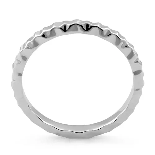 Sterling Silver Thin Hammered Ring