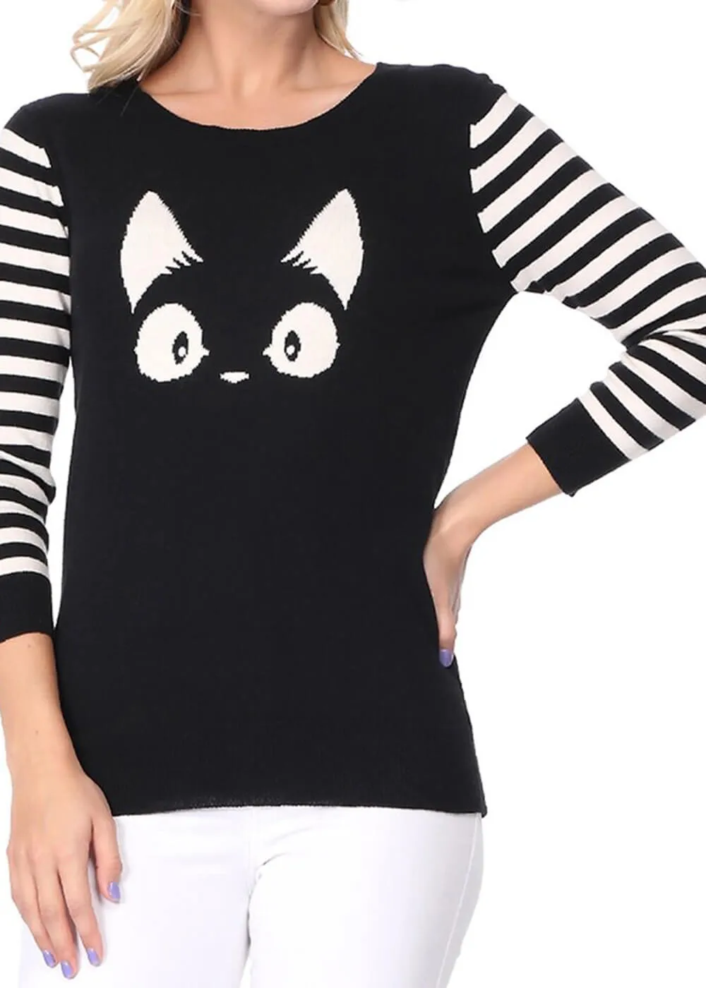 Succubus Clothing Kitty Cat Jumper Black