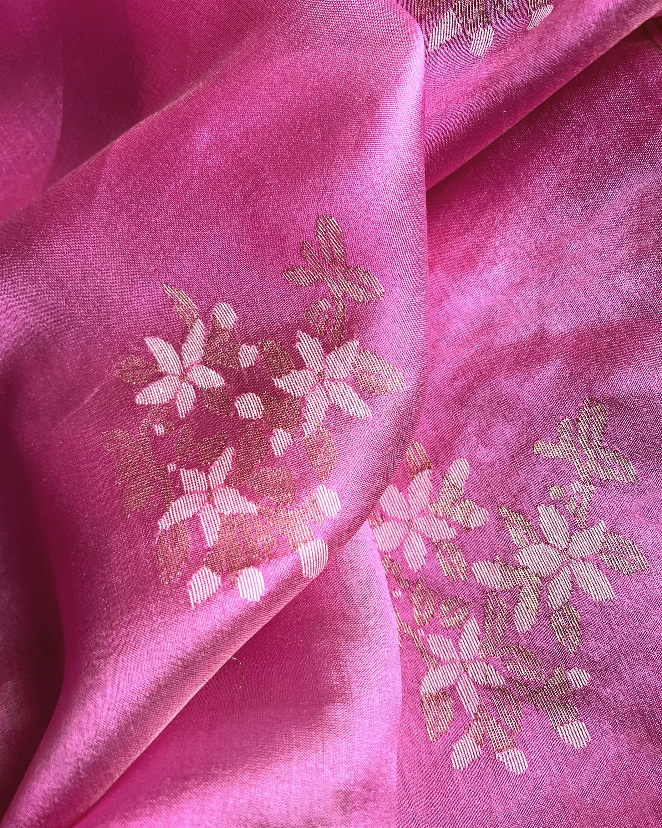 Suparna Som rani sari 48 inch width by 5.5 meter length Fuscia pink silk - delivery Time 8 weeks Festive 24 LOOK-05