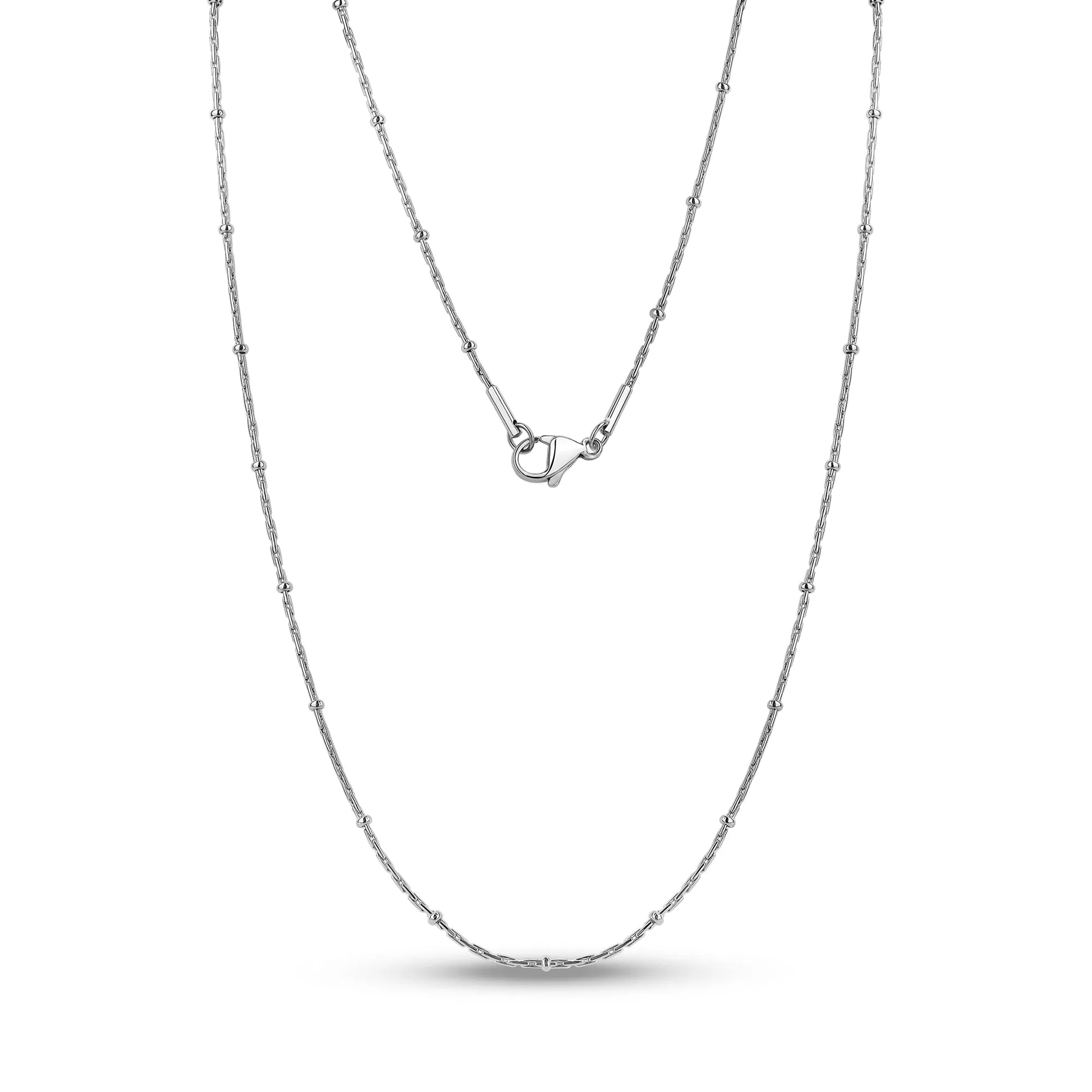Thin Bead Station Link Chain