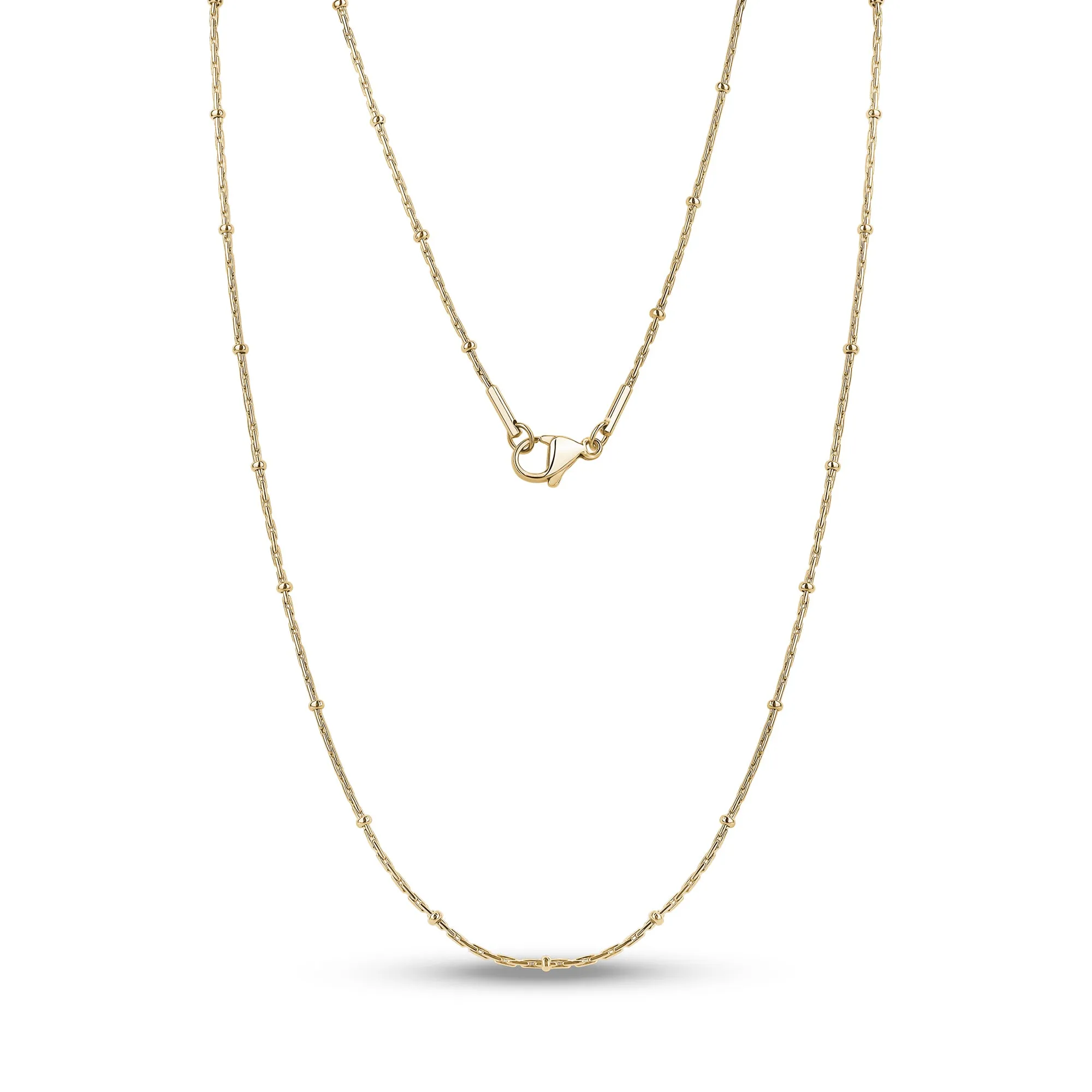 Thin Bead Station Link Chain