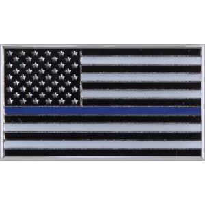 Thin Blue Line "Support the Police" US Flag Pin