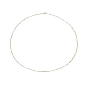Thin Box Chain Choker - Sterling Silver