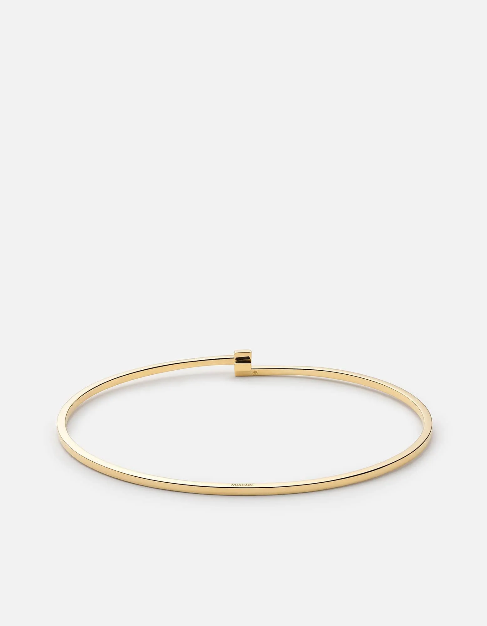 Thin Cubist Cuff, Gold