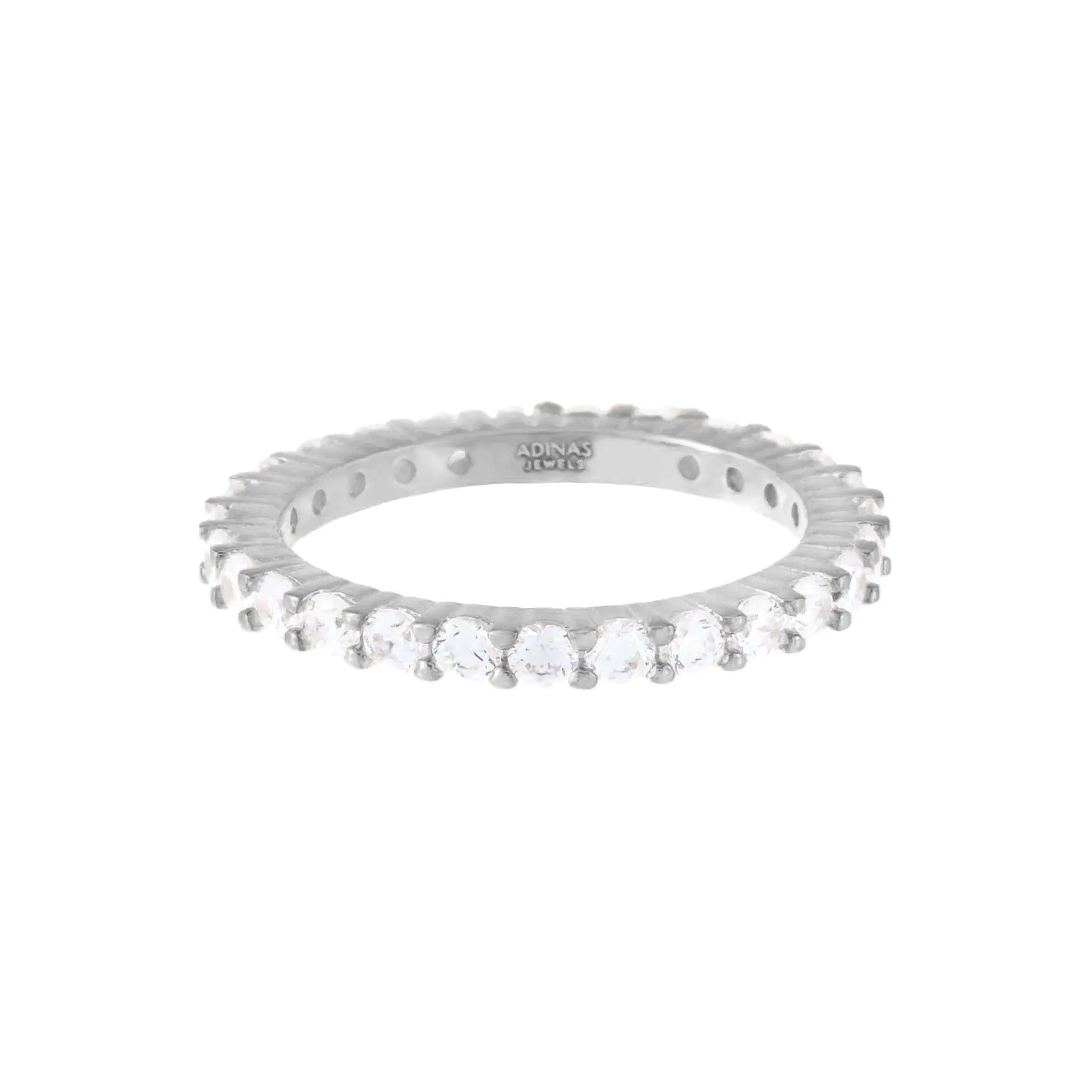 Thin CZ Eternity Pinky Ring