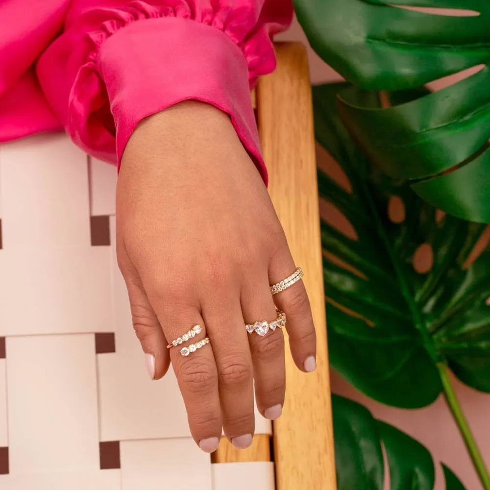 Thin CZ Eternity Pinky Ring