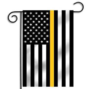 Thin Gold Line Garden Flag for Dispatchers 12.5 X 18 Inches