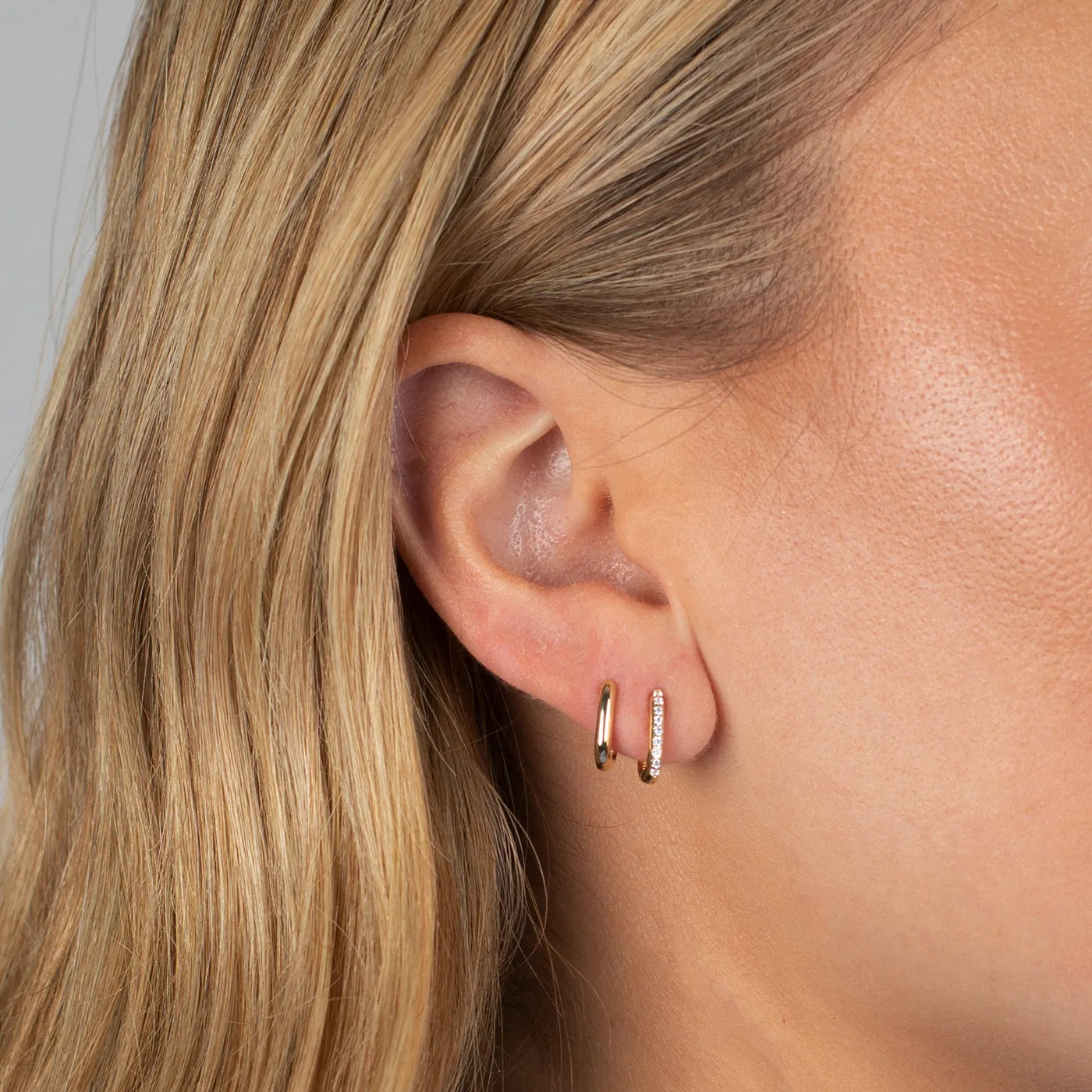 Thin Paperclip Hoop Earring 14K