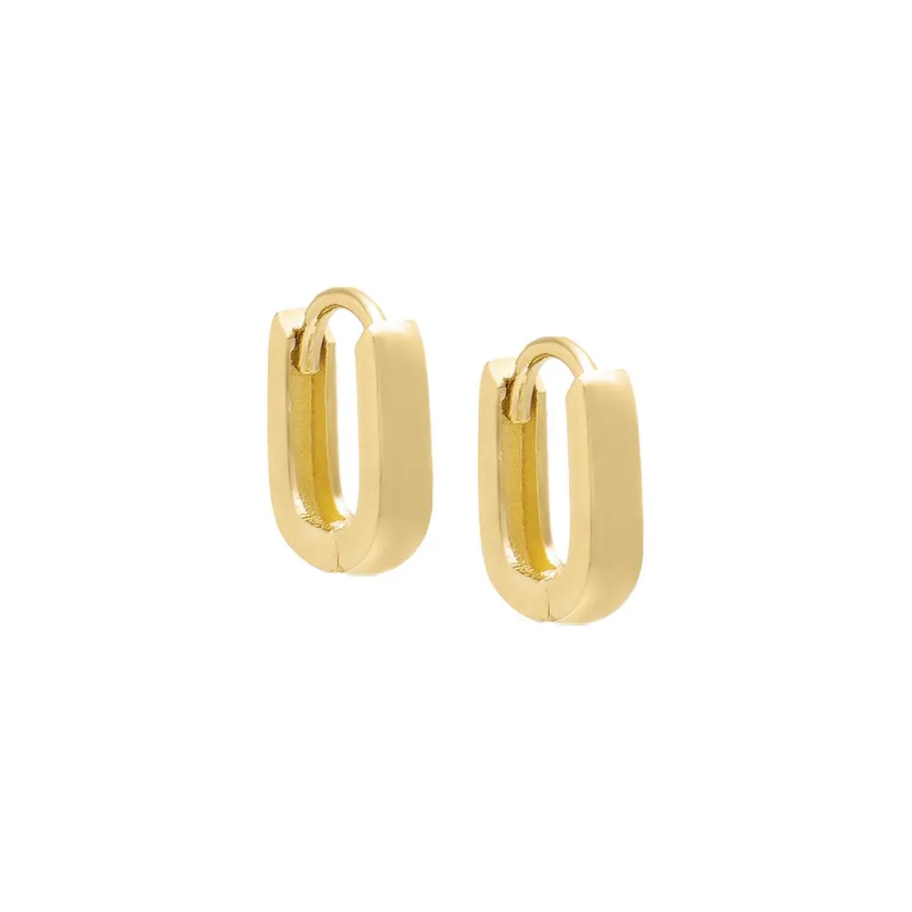 Thin Paperclip Hoop Earring 14K
