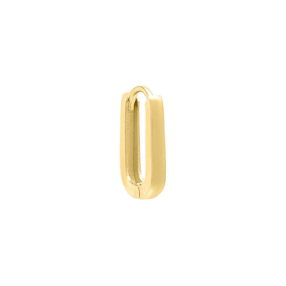 Thin Paperclip Hoop Earring 14K