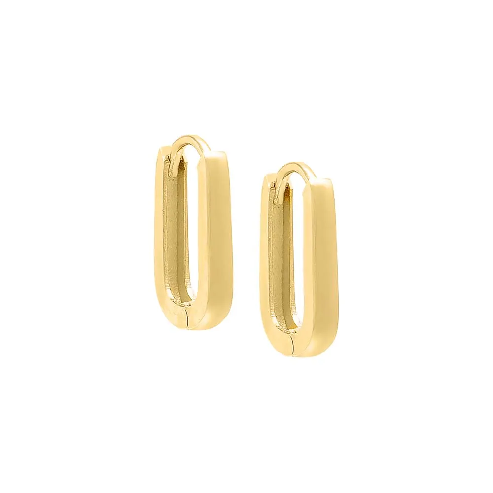 Thin Paperclip Hoop Earring 14K