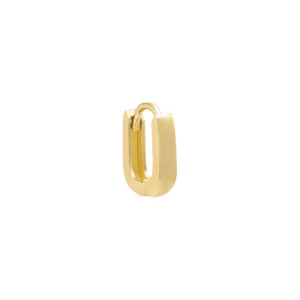 Thin Paperclip Hoop Earring 14K