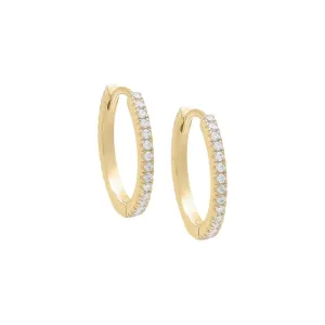 Thin Pave Hoop Earring 14K