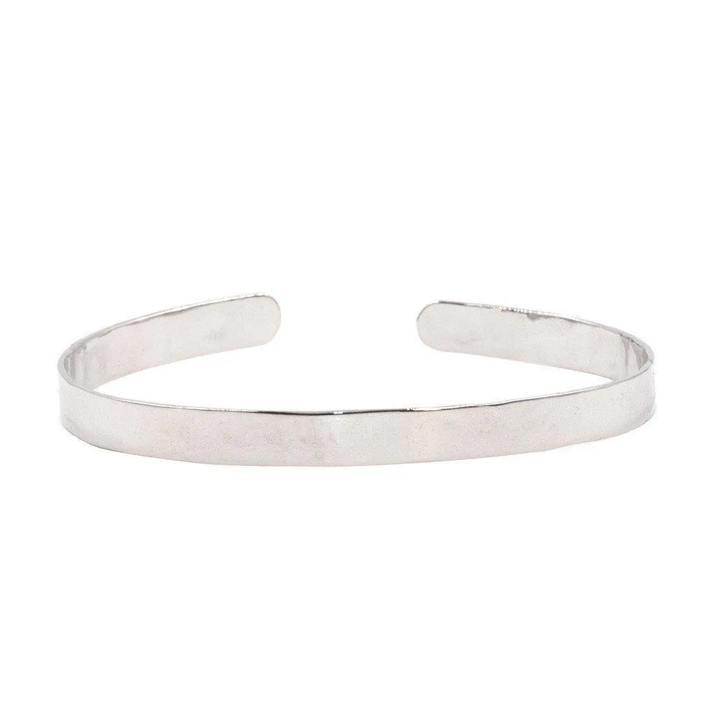 Thin Polished Cuff in Silver
