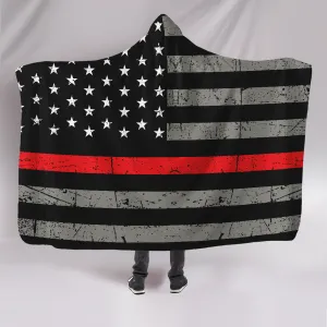Thin Red Line Firefighter Hooded Blanket