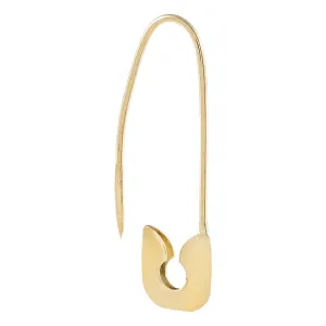 Thin Safety Pin Earring 14K