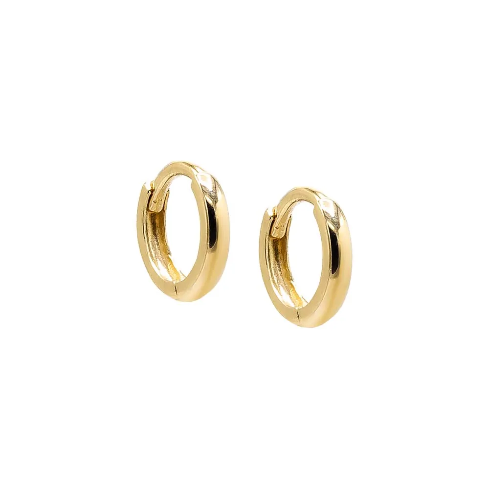Thin Solid Cartilage Huggie Earring 14K