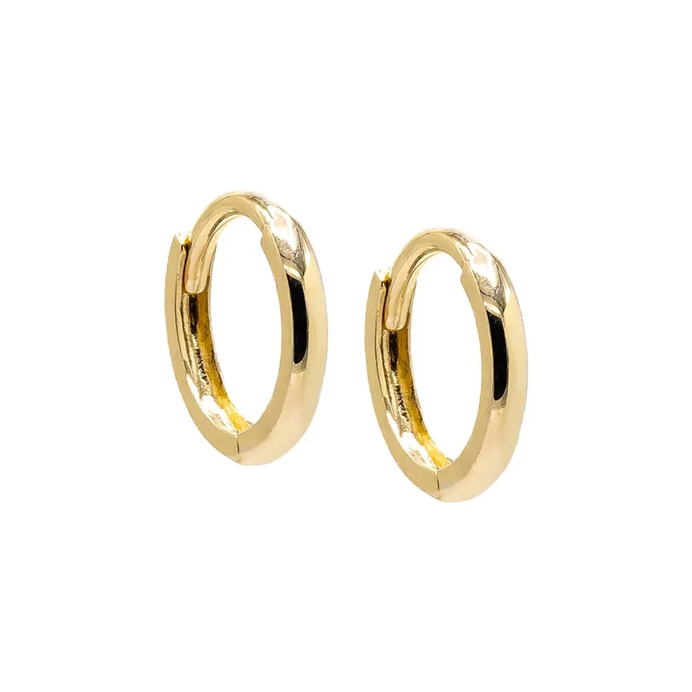 Thin Solid Cartilage Huggie Earring 14K