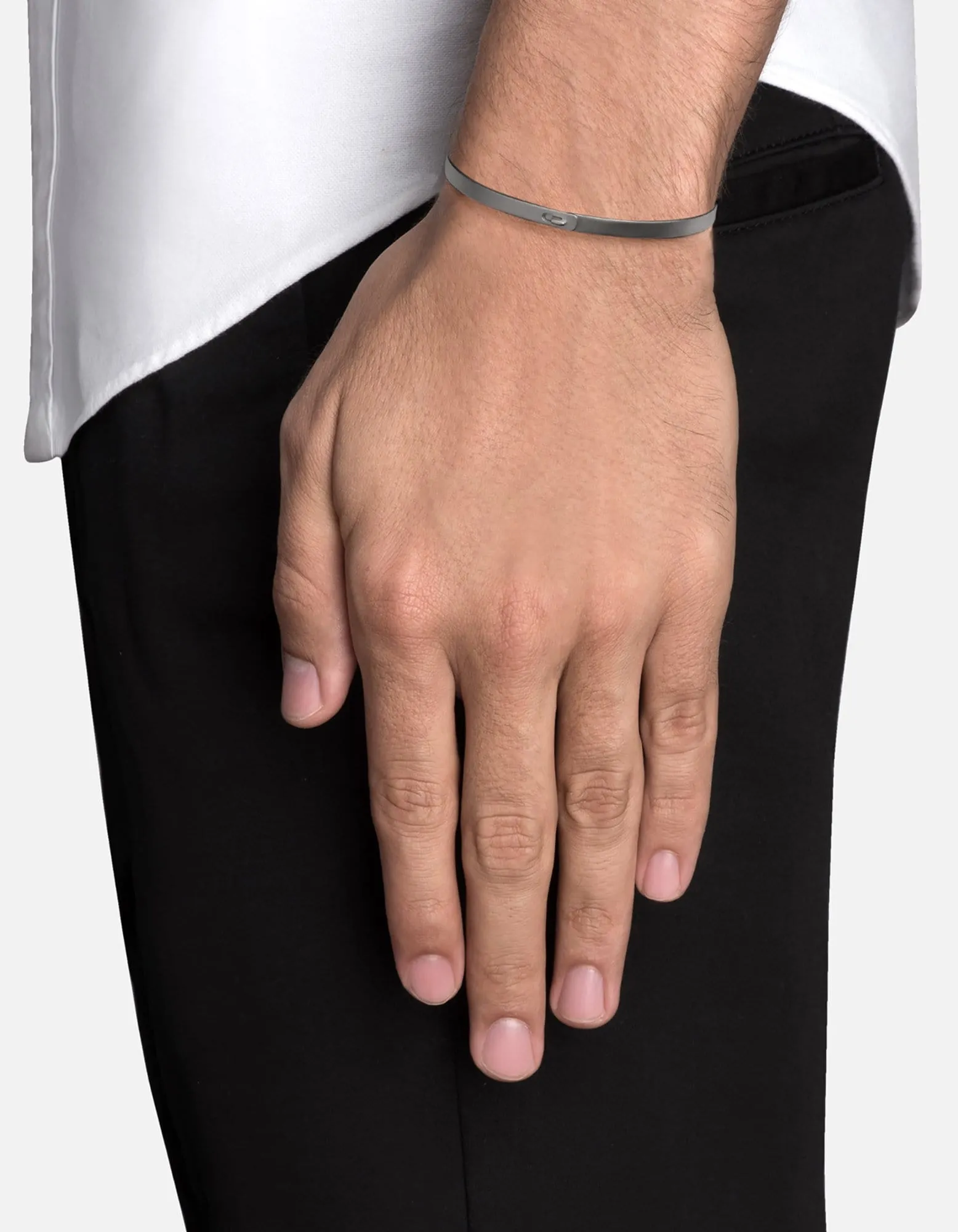 Thin Standard Cuff, Matte Black Rhodium