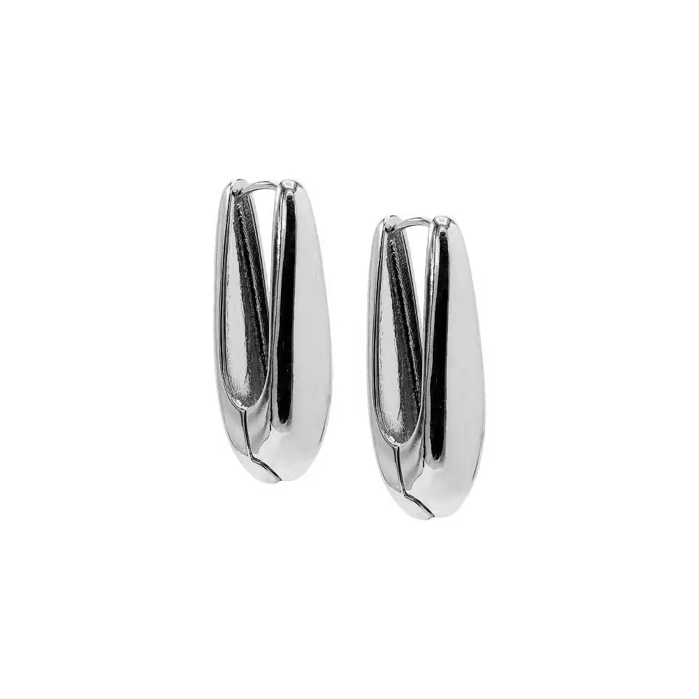 Thin Teardrop Shape Huggie Earring