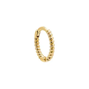Thin Twisted Cartilage Huggie Earring 14K