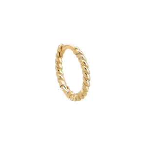 Thin Twisted Huggie Earring 14K