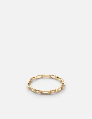 Thin Volt Link Ring, Gold Vermeil