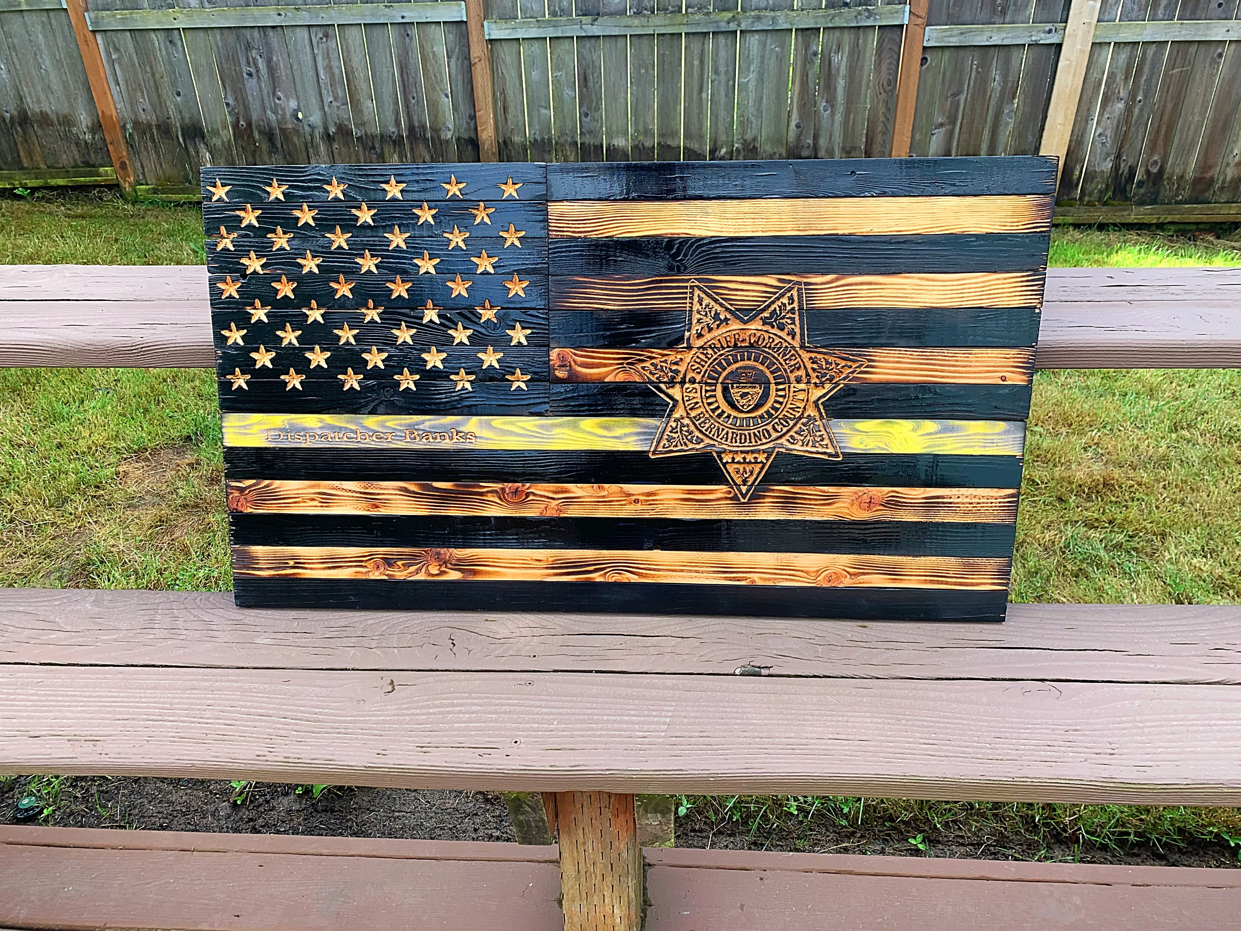 Thin Yellow Line with Agency Badge