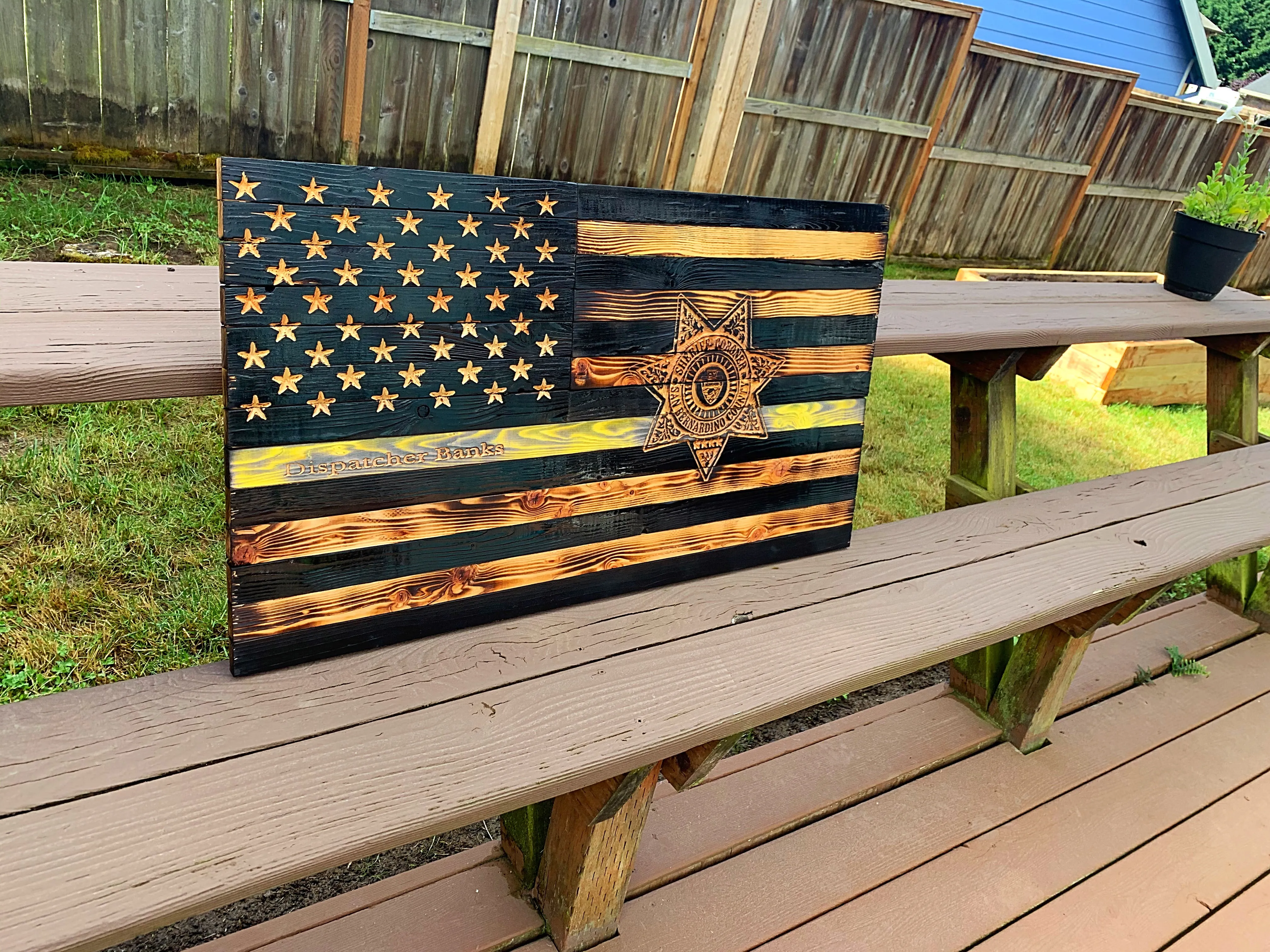Thin Yellow Line with Agency Badge
